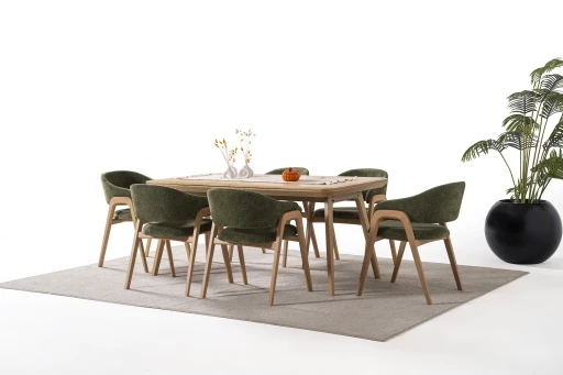 Delamore Yemek Masa Seti Meşe